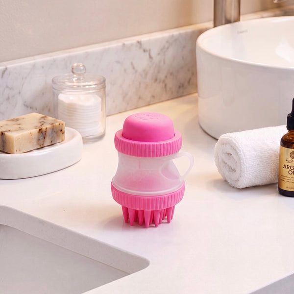 Petvito SoftGlow Silicone Bath Brush — Massage & Shampoo Dispenser, 2-in-1