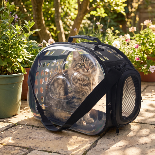 Petvito Clear View Pet Carrier Backpack — Transparent, Airline-Friendly Design
