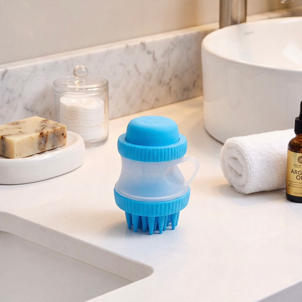 Petvito SoftGlow Silicone Bath Brush — Massage & Shampoo Dispenser, 2-in-1