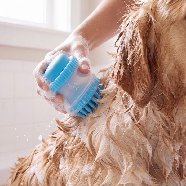 Petvito SoftGlow Silicone Bath Brush — Massage & Shampoo Dispenser, 2-in-1