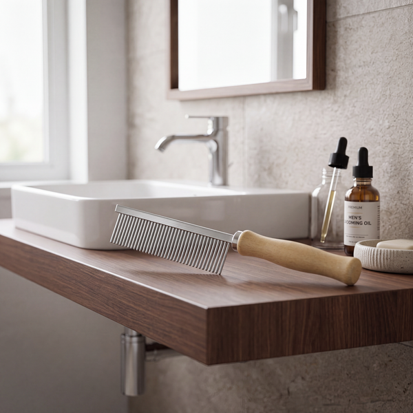 Petvito DeShed Pro Wooden Handle Comb — Cat & Dog Grooming Tool