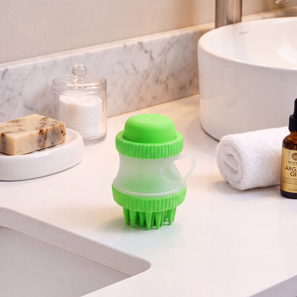 Petvito SoftGlow Silicone Bath Brush — Massage & Shampoo Dispenser, 2-in-1