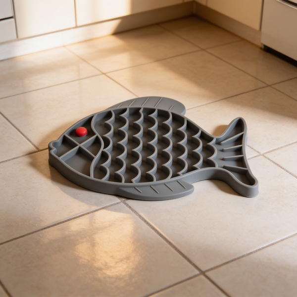 Petvito Fish-Shaped Slow Feeder Bowl — Slows Down Eating, Reduces Bloating