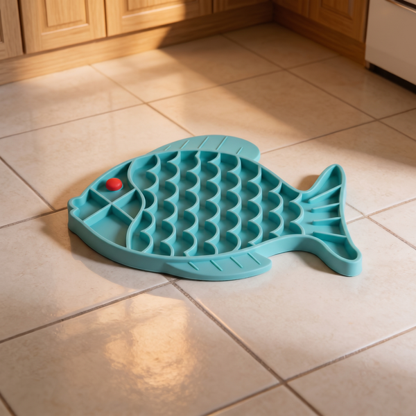 Petvito Fish-Shaped Slow Feeder Bowl — Slows Down Eating, Reduces Bloating