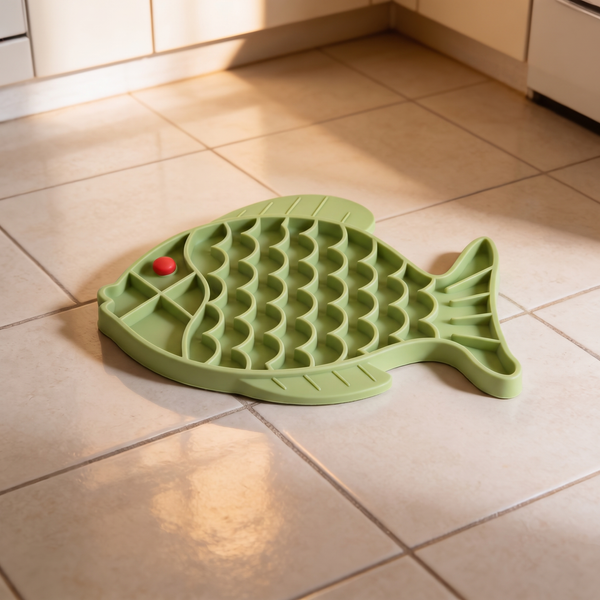 Petvito Fish-Shaped Slow Feeder Bowl — Slows Down Eating, Reduces Bloating