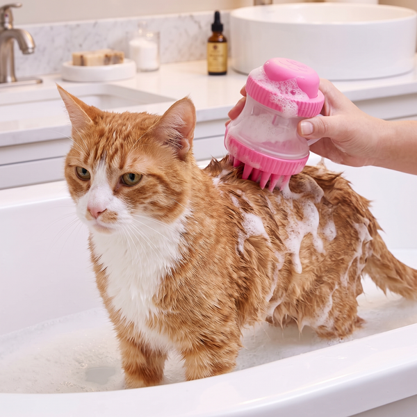 Petvito SoftGlow Silicone Bath Brush — Massage & Shampoo Dispenser, 2-in-1